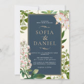 Invitation Mariage classique floral vintage (Devant)