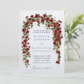 Invitation Mariage Classique Formel avec Arches de Roses Roug (Debout devant)