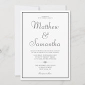 Invitation Mariage classique formel élégant (Devant)