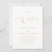 Invitation Mariage classique formel | Élégant script or (Devant)