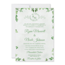 Mariage classique formel floral vert Monogramme
