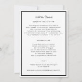 Invitation Mariage classique formel minimal noir et blanc (Dos)