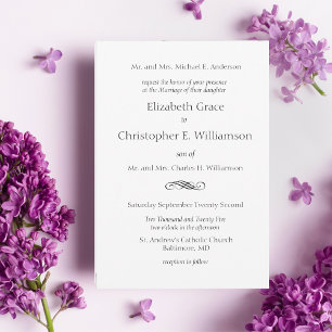 Invitation Mariage Classique Formel Minimaliste Traditionnel