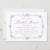 Invitation Mariage Classique Français Victorien Lavande (Devant)