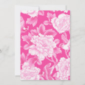 Invitation Mariage classique Fuchsia Floral Chinoiserie Jardi (Dos)