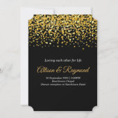 Invitation Mariage classique Gold et Black Dots (Devant)