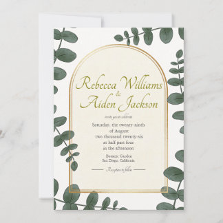 Invitation Mariage Classique Ivoire et Or Rose