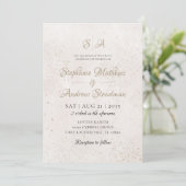 Invitation Mariage Classique Ivoire Or Monogramme (Debout devant)