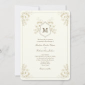 Invitation Mariage Classique Ivoire Vintage (Devant)