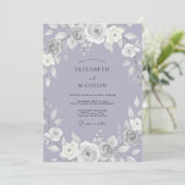 Invitation Mariage Classique Lavande Royale (Debout devant)