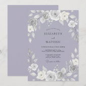 Invitation Mariage Classique Lavande Royale (Devant / Derrière)