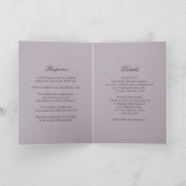 Invitation Mariage Classique Lilas Clair (Intérieur)