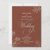 Invitation mariage classique minimal simple rustique en terre (Devant)