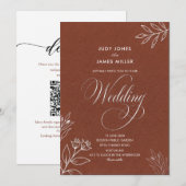 Invitation mariage classique minimal simple rustique en terre (Devant / Derrière)