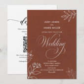 Invitation mariage classique minimal simple rustique en terre (Devant / Derrière)