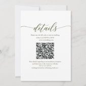 Invitation mariage classique minimal simple rustique vert sau (Dos)
