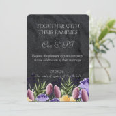 Invitation Mariage classique minimaliste noir (Debout devant)