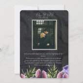 Invitation Mariage classique minimaliste noir (Dos)