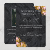 Invitation Mariage classique minimaliste noir (Devant / Derrière)