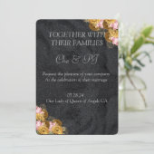 Invitation Mariage classique minimaliste noir (Debout devant)