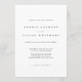 Invitation Mariage Classique Minimaliste Noir & Blanc (Devant)