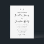 Invitation Mariage classique minimaliste noir et blanc<br><div class="desc">Faire-part de mariage minimaliste classique noir et blanc</div>