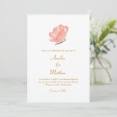 Invitation Mariage classique minimaliste rose aquarelle (Debout devant)