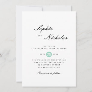 Invitation Mariage classique minimaliste simple et épuré
