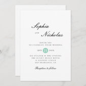Invitation Mariage classique minimaliste simple et épuré (Devant / Derrière)