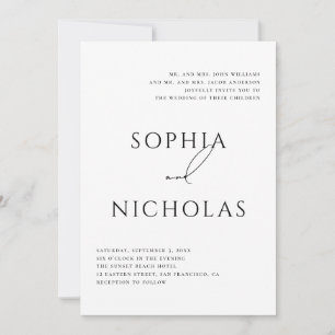 Invitation Mariage Classique Minimaliste   Typographie Élégan