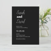 Invitation Mariage classique moderne chic noir et blanc (Debout devant)