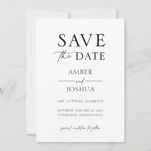 Invitation Mariage classique moderne Enregistrer la date Invi (Devant)