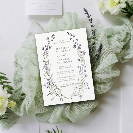 Invitation Mariage classique moderne Lavender Delicate