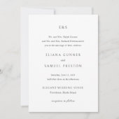 Invitation Mariage Classique Monogramme (Devant)