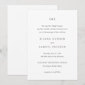 Invitation Mariage Classique Monogramme (Devant / Derrière)