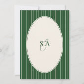 Invitation Mariage Classique Monogramme Argent Vert Émeraude (Devant)