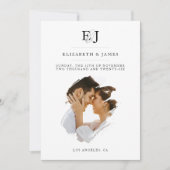 Invitation Mariage Classique Monogramme de Couple Élégant (Devant)