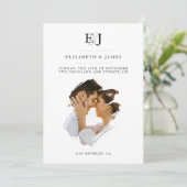 Invitation Mariage Classique Monogramme de Couple Élégant (Debout devant)