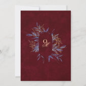 Invitation Mariage Classique Monogramme Navy et Bourgogne (Dos)