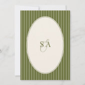 Invitation Mariage classique Monogramme Vieille Fortune Vert  (Devant)