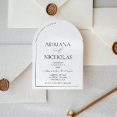 Invitation Mariage Classique Noir & Blanc Simple en forme d'a