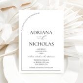 Invitation Mariage Classique Noir & Blanc Simple en forme d'a