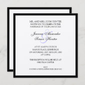 Invitation Mariage classique noir et argent (Devant / Derrière)