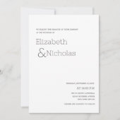 Invitation mariage classique noir et blanc (Devant)