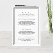 Invitation Mariage classique noir et blanc élégant (Dos)