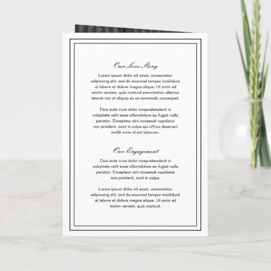 Invitation Mariage classique noir et blanc élégant (Dos)