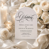 Invitation Mariage classique noir et blanc manuscrit