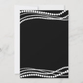 Invitation Mariage Classique Noir et Blanc Perles de Dentelle (Dos)