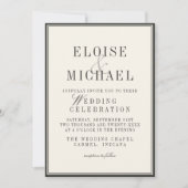 Invitation Mariage Classique Noir et Ivoire (Devant)