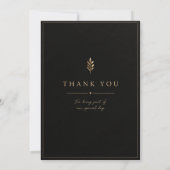 Invitation Mariage Classique Or Noir Élégant (Dos)